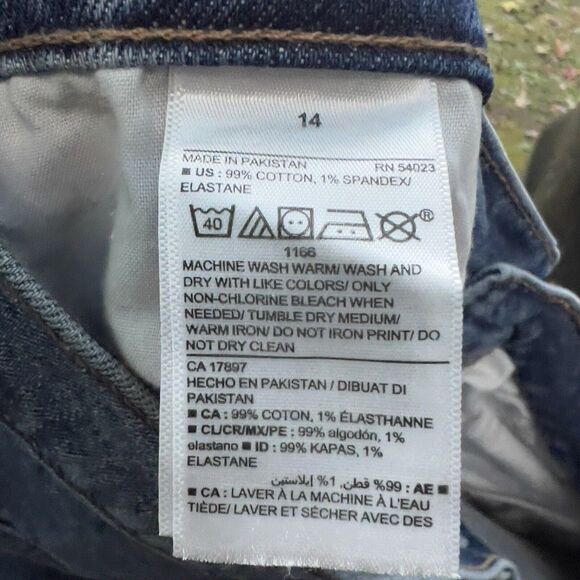 Lot Of 2 Old Navy OG & Sky Hi Straight Jeans Women’s 14 Distressed Med~Lite Wash - Picture 11 of 11